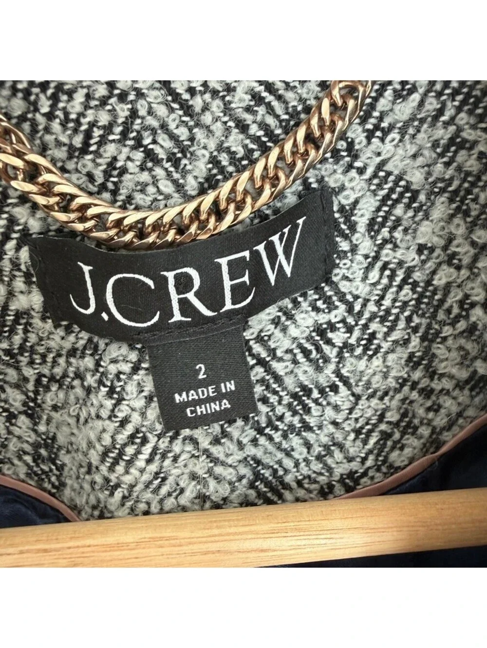 J.Crew Women's Double-Breasted Tweed Blazer Size 2 Gray Black NWT